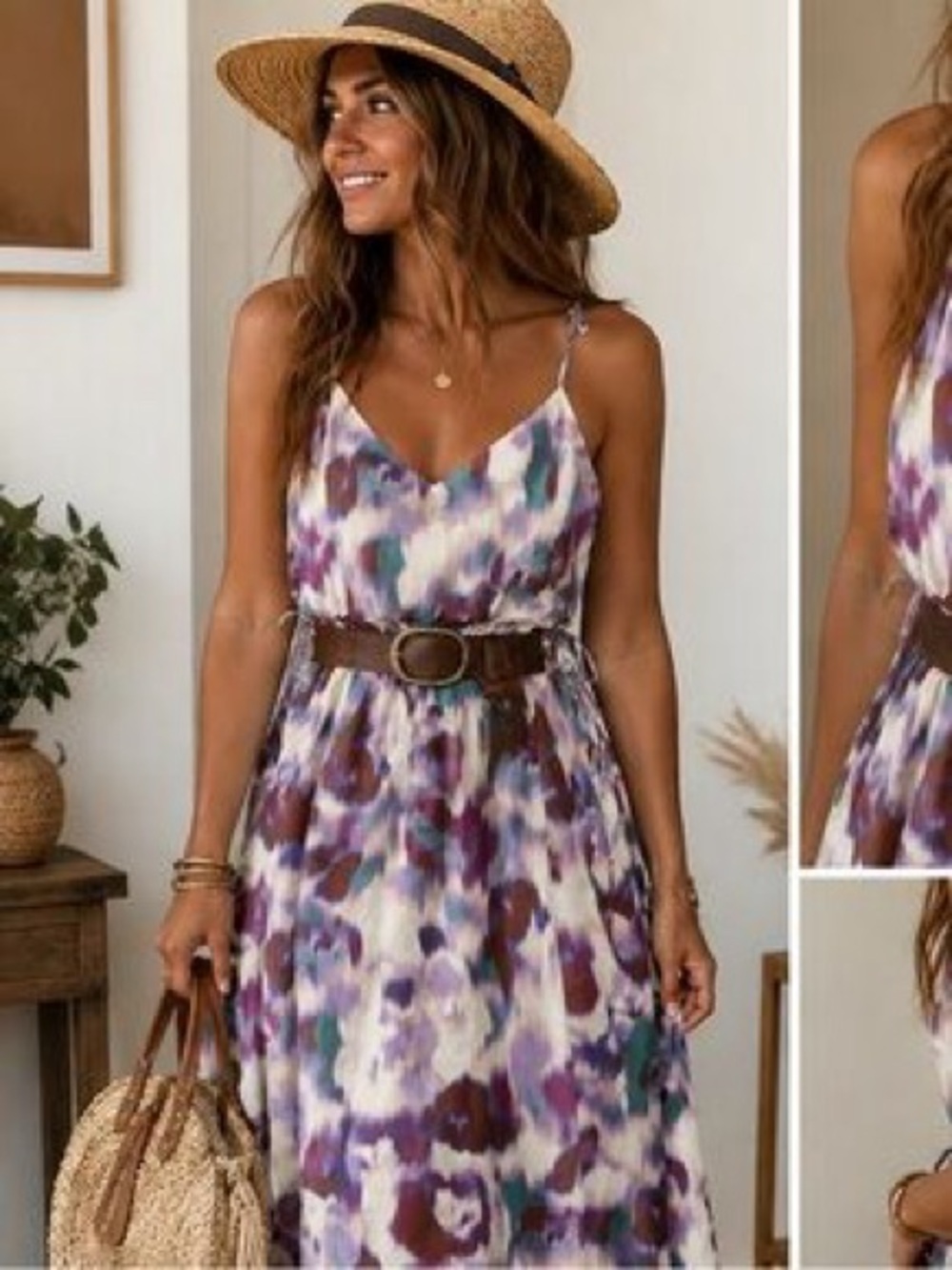 Universal Thread Purple Floral Midi Sundress